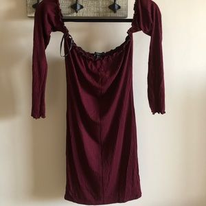 Off the shoulder body con dress